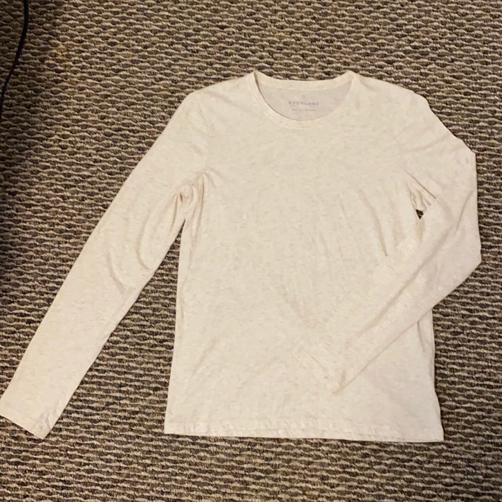 Everlane Oatmeal Organic Cotton Long Sleeve Tee